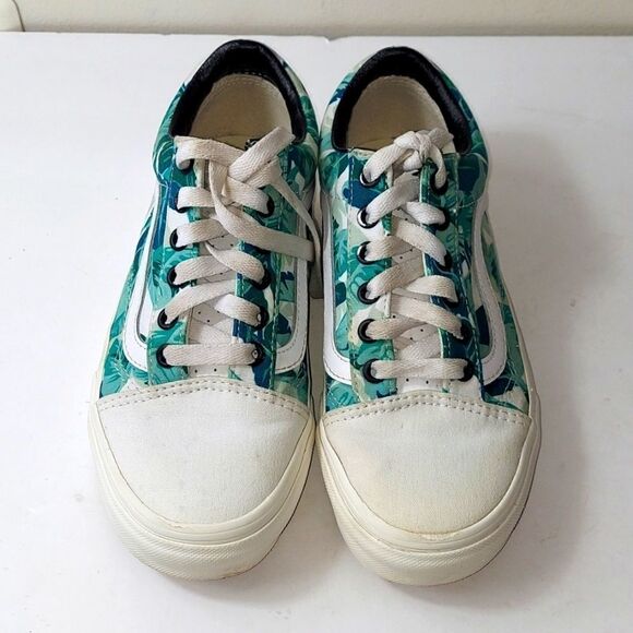 Vans Custom Palm Leaves Low Top Sneakers Sz 4.5 - Picture 2 of 9